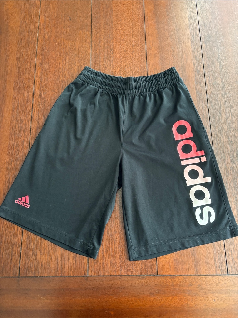 Adidas Black Shorts with Pink and White Logo Size M For Kids
